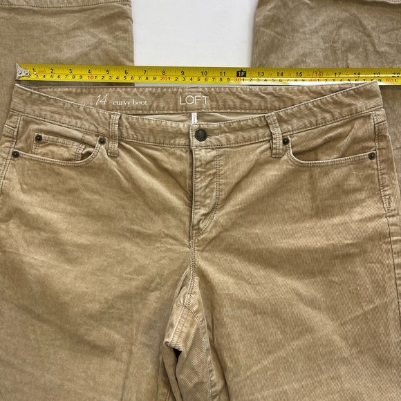 Ann Taylor Loft Curvy Boot Corduroy Tan pants. size 14 - Picture 7 of 12